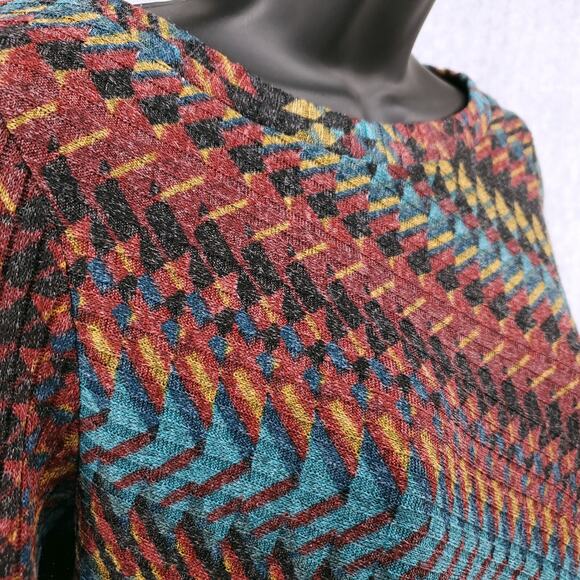 Travel Elements Tunic Women’s S Multicolor 3/4 Sleeve Stretch Asymmetrical Boho - Picture 5 of 9